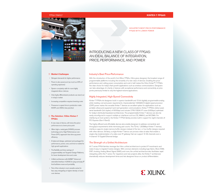 Kintex 7 FPGA Product Brief