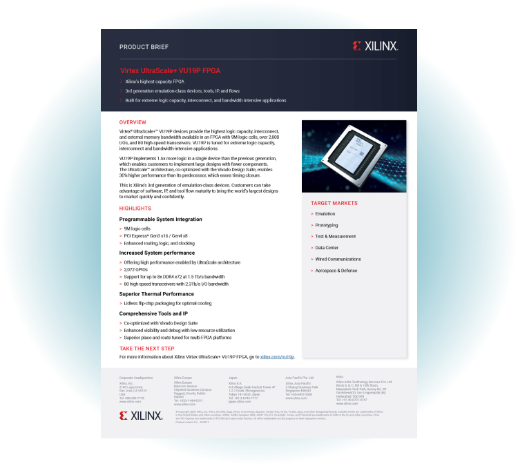 Virtex UltraScale+ VU19P FPGA Product Brief