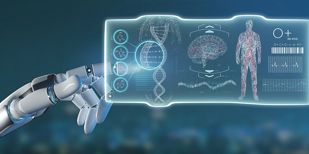 Robot arm interacting with interface