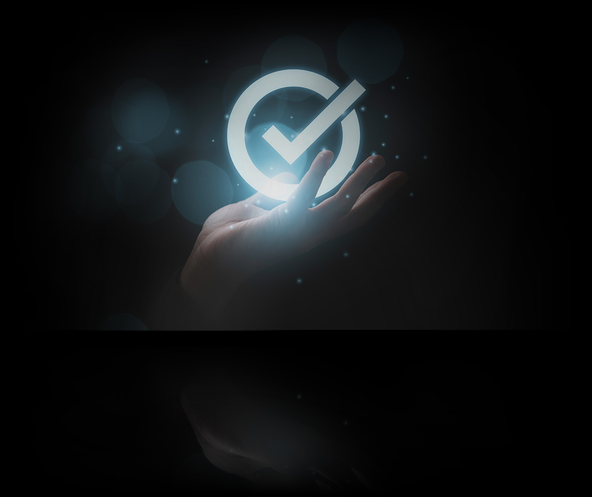 hand with check mark