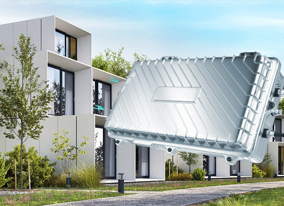 Neighborhood with cable box illustration