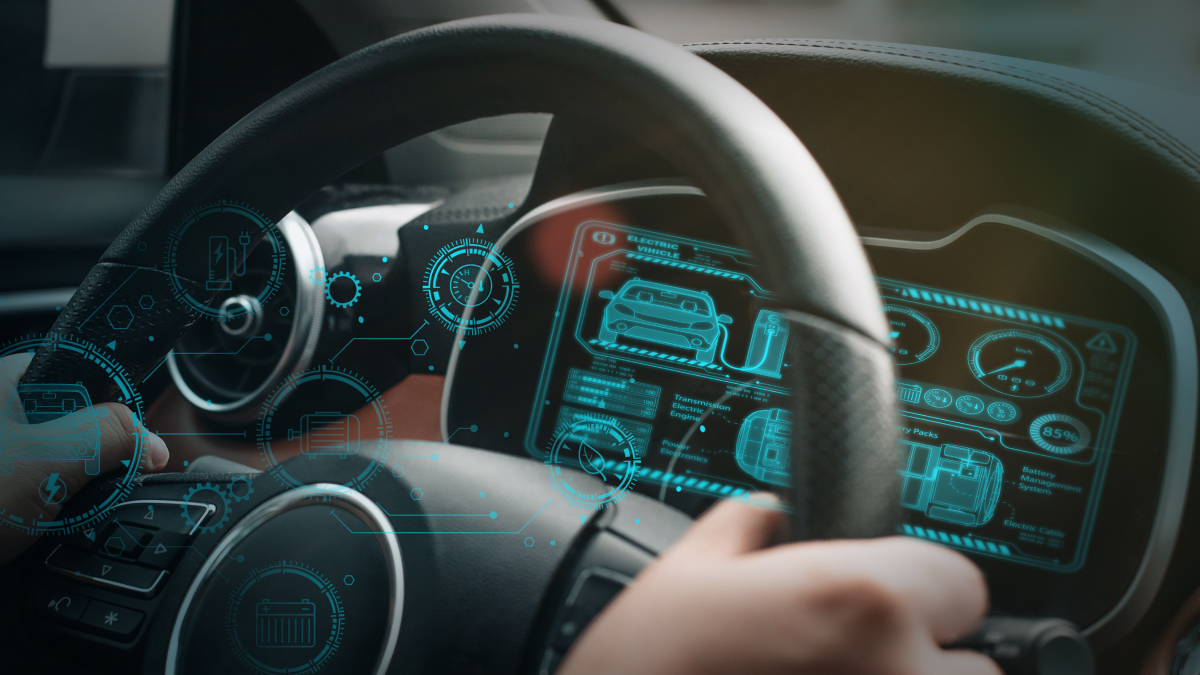 futuristic automotive dashboard