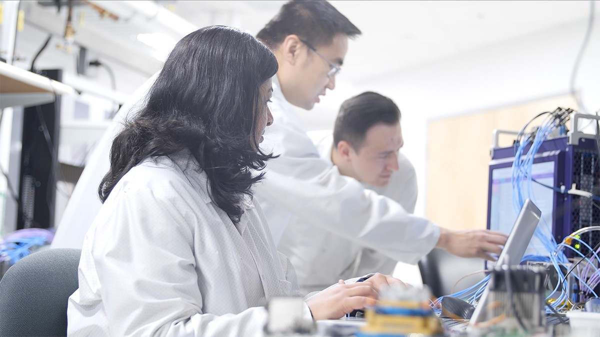 people working in a lab